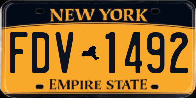 NY license plate FDV1492