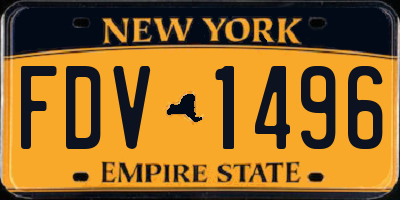 NY license plate FDV1496