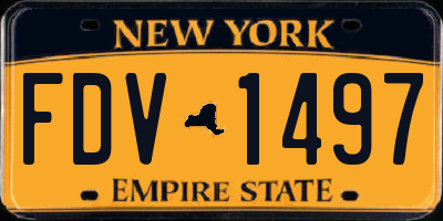 NY license plate FDV1497