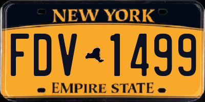 NY license plate FDV1499