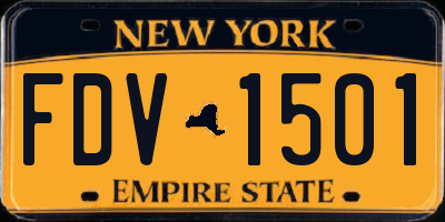 NY license plate FDV1501