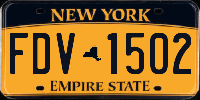 NY license plate FDV1502