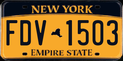 NY license plate FDV1503