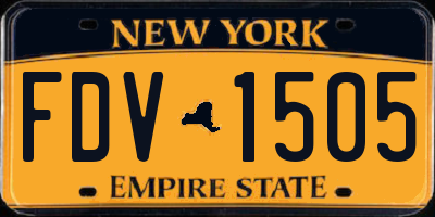 NY license plate FDV1505