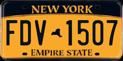 NY license plate FDV1507