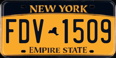 NY license plate FDV1509