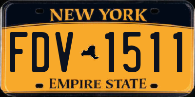 NY license plate FDV1511