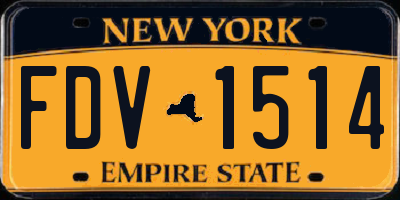 NY license plate FDV1514