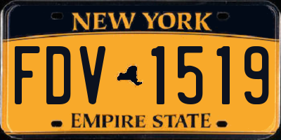 NY license plate FDV1519