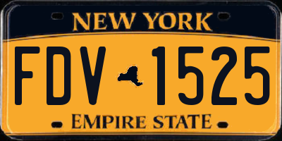 NY license plate FDV1525