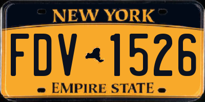 NY license plate FDV1526