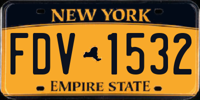 NY license plate FDV1532