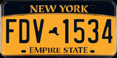 NY license plate FDV1534