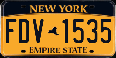 NY license plate FDV1535