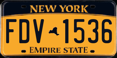 NY license plate FDV1536