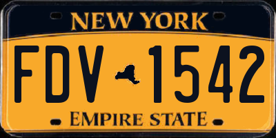 NY license plate FDV1542