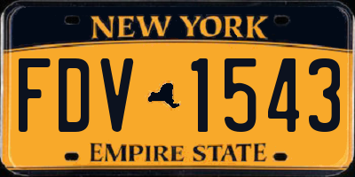 NY license plate FDV1543