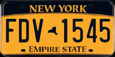 NY license plate FDV1545