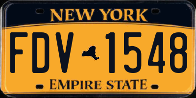 NY license plate FDV1548