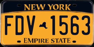 NY license plate FDV1563