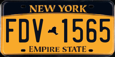 NY license plate FDV1565