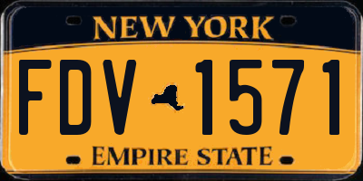 NY license plate FDV1571