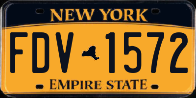 NY license plate FDV1572