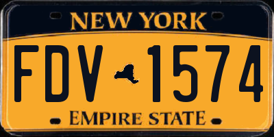 NY license plate FDV1574