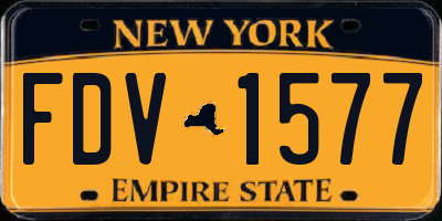 NY license plate FDV1577