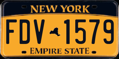 NY license plate FDV1579