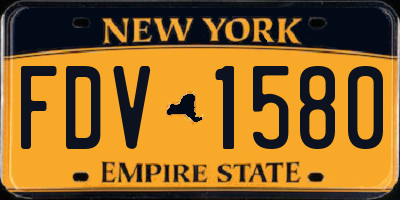 NY license plate FDV1580