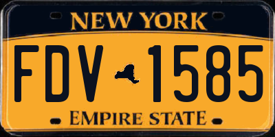 NY license plate FDV1585