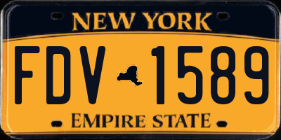 NY license plate FDV1589