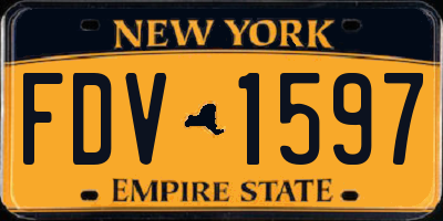 NY license plate FDV1597