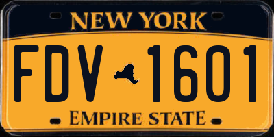 NY license plate FDV1601
