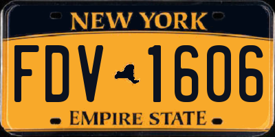 NY license plate FDV1606
