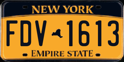 NY license plate FDV1613