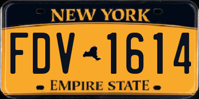 NY license plate FDV1614
