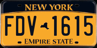 NY license plate FDV1615