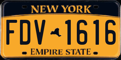 NY license plate FDV1616