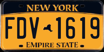 NY license plate FDV1619