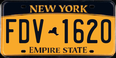 NY license plate FDV1620