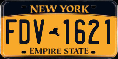 NY license plate FDV1621