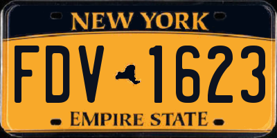 NY license plate FDV1623