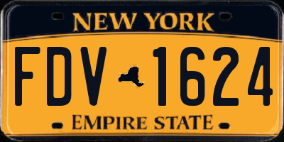 NY license plate FDV1624