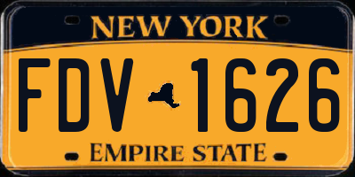 NY license plate FDV1626