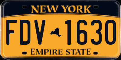 NY license plate FDV1630