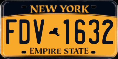 NY license plate FDV1632