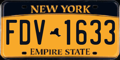 NY license plate FDV1633