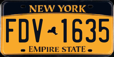 NY license plate FDV1635